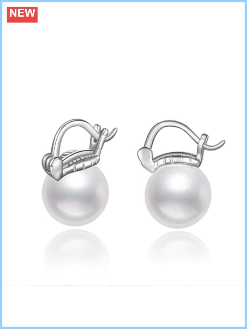 10mm Pearl Chunky Hoop Earrings Gold Plated 925 Sterling Silver Hypoallergenic